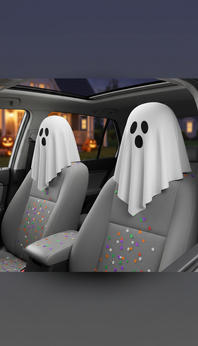 Sheet Ghost Car Headrest Covers
