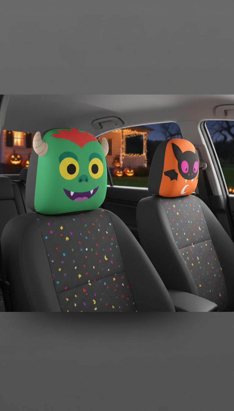 Monster Mash Car Headrest Covers