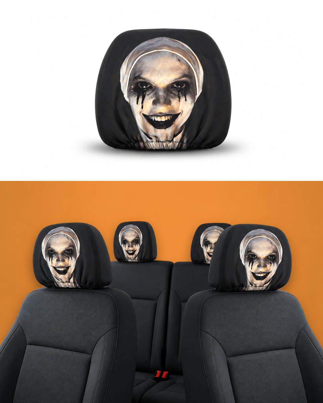 Scary Nun Headrest Cover