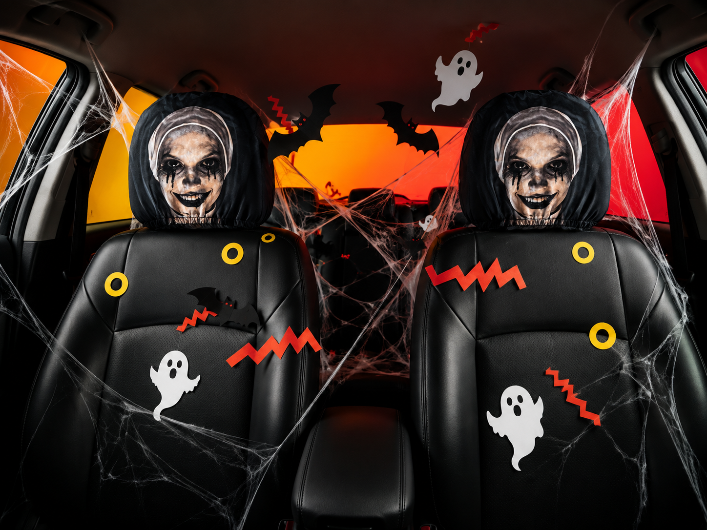 Scary Nun Headrest Cover