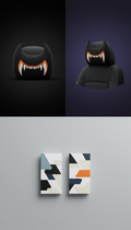 Vampire Fang headrest cover pair
