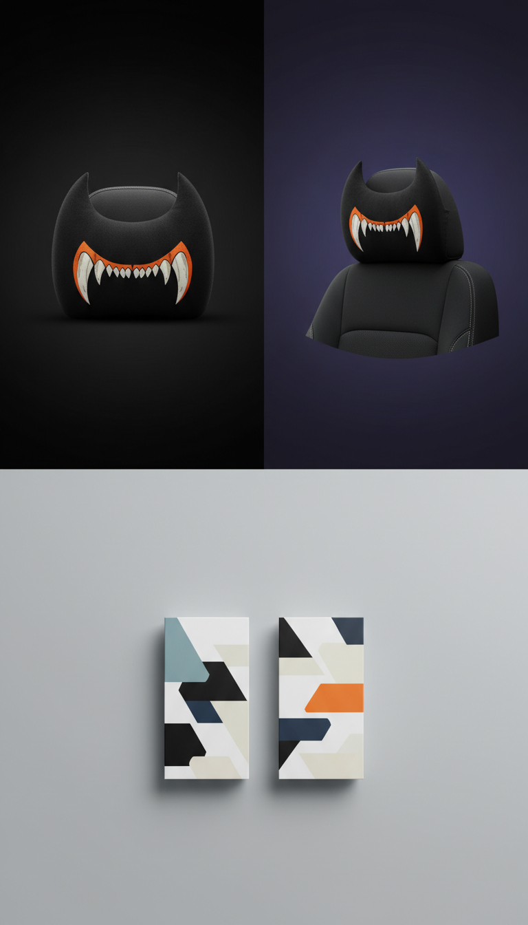 Vampire Fang headrest cover pair